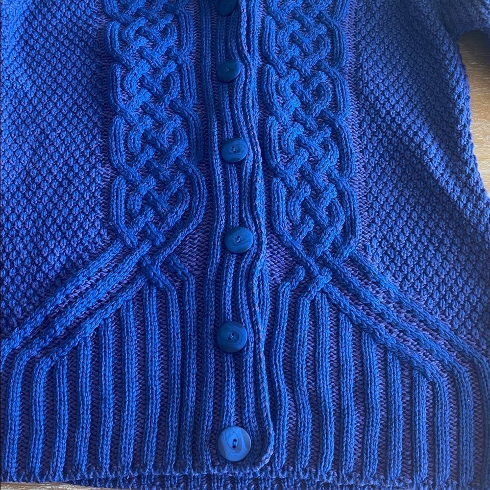 NWT Aran Crafts Purple and Blue 100% Merino Wool Sweater SZ Small - Picture 4 of 6